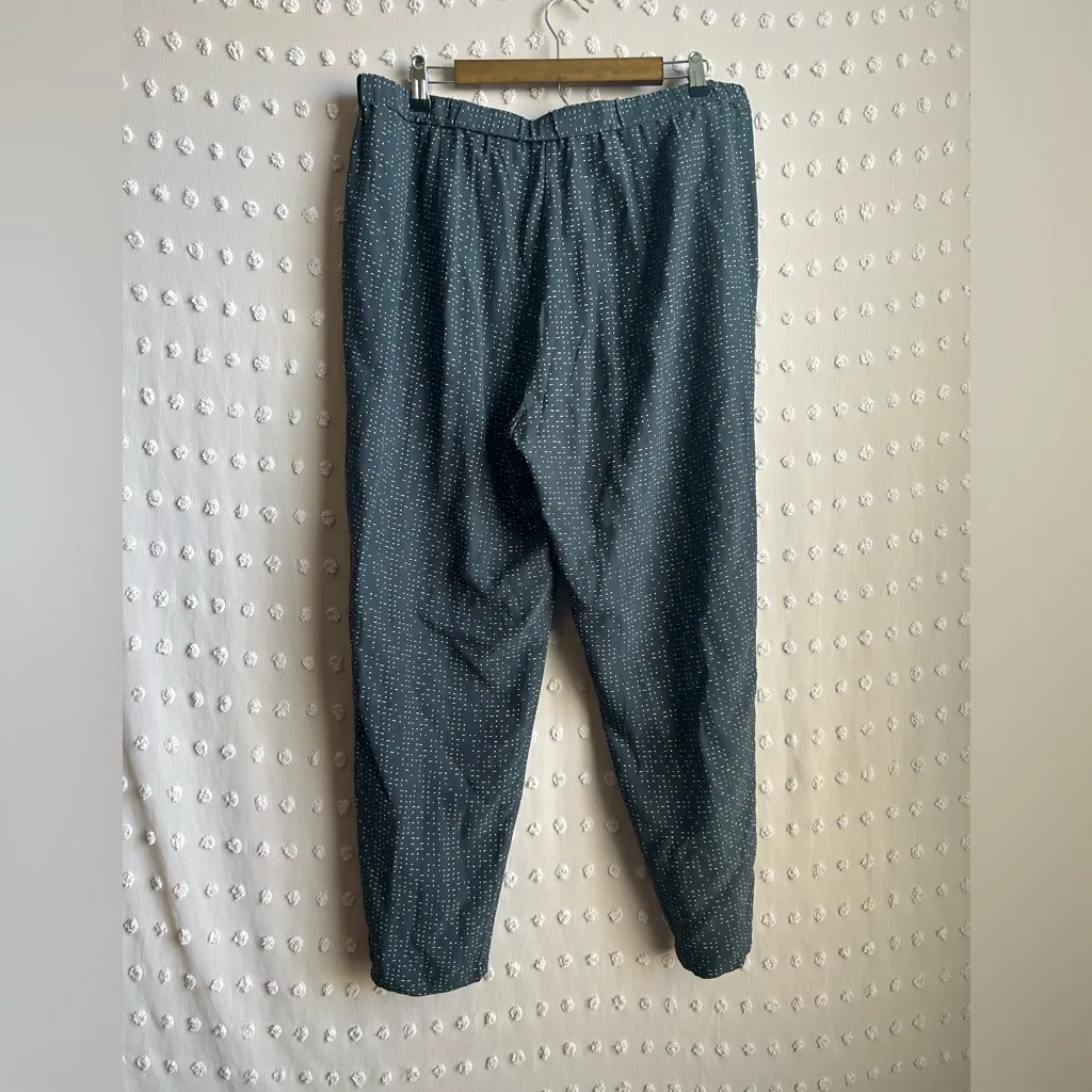 Eileen Fisher Slouchy Ankle Pull On Pant Line‎ Pattern Sz L Graphite Grey - Image 2