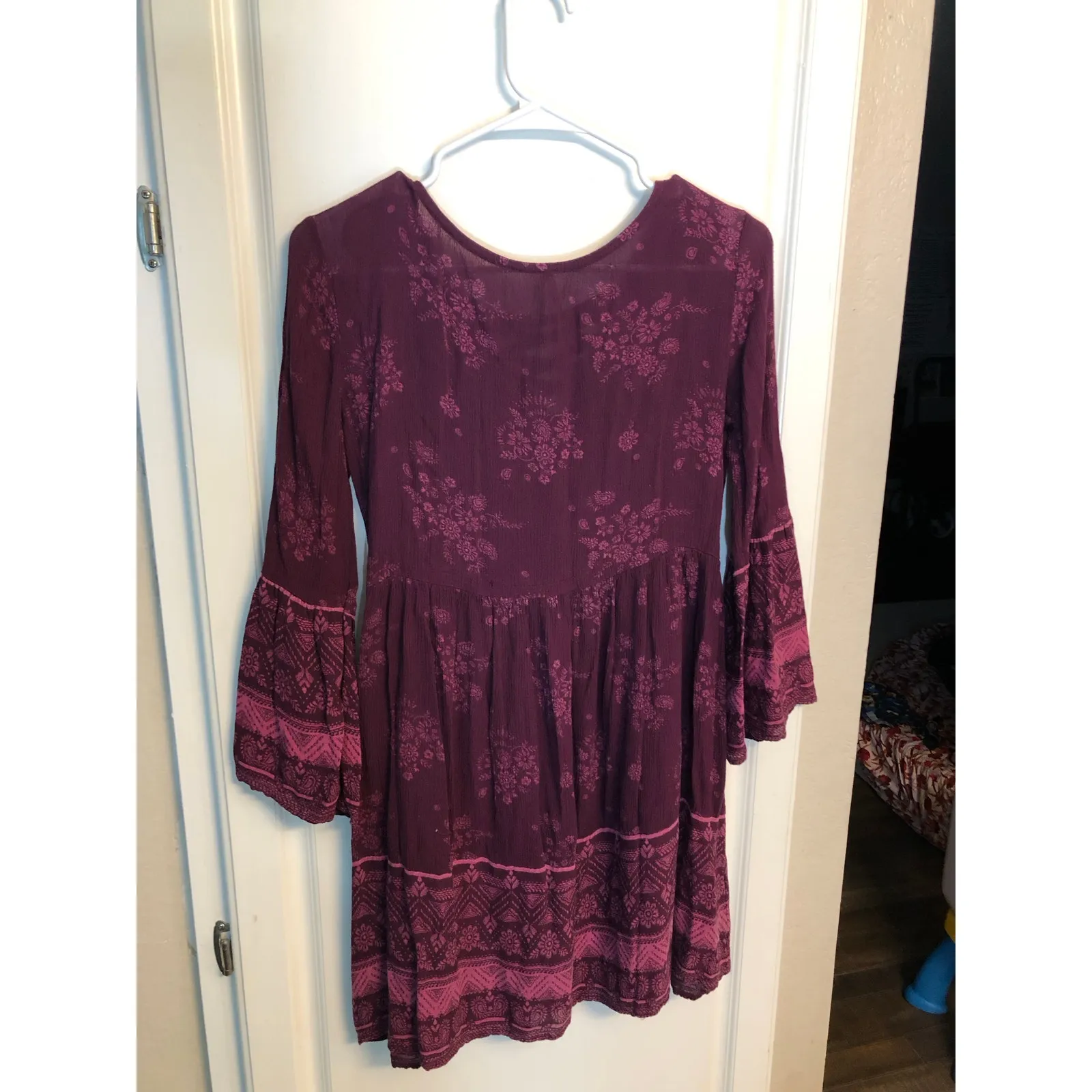 Mudd purple bell sleeve mini dress, Size XS - Image 7