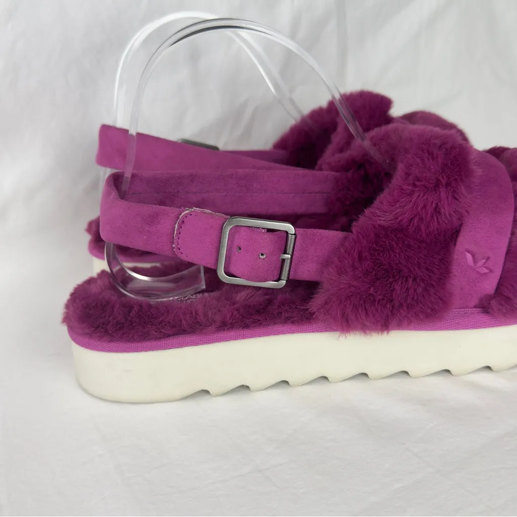 Koolaburra by UGG Women’s Size 11 Adjustable Slide Sandals Fuzz'd Out Fuchsia Purple - Image 5
