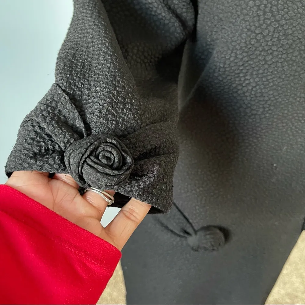 H&M | Black Textured Mod Inspired Dress Sz 4 - Image 4