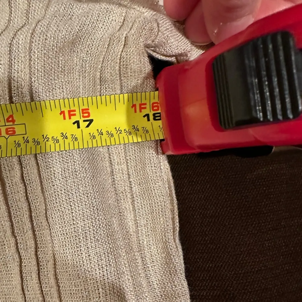 Chicos Crean W Gold Shimmer & Jewel Embellished Linen Long Sleeve Hook E… - Image 9