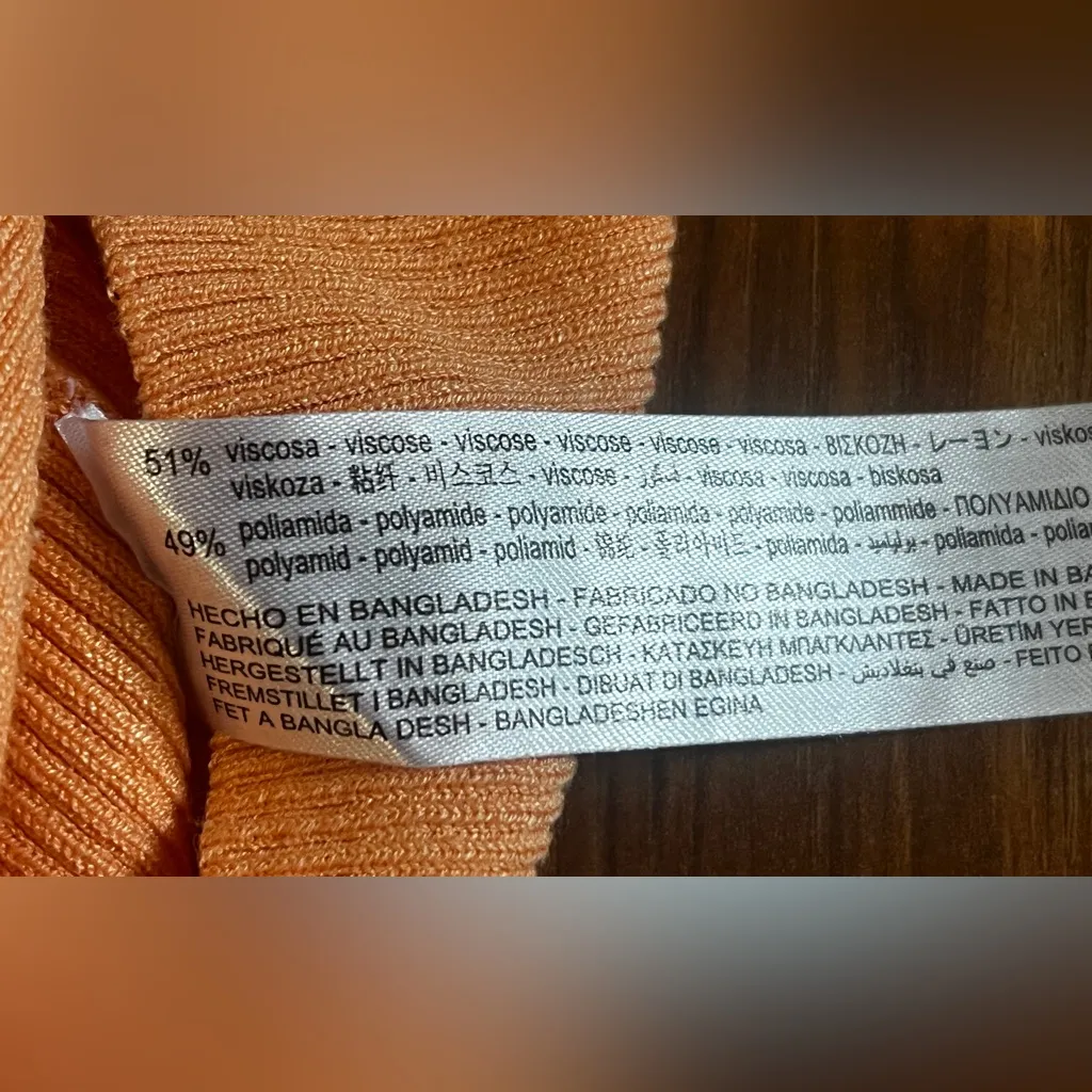 Zara ribbed knitted tank size small orange - Image 5