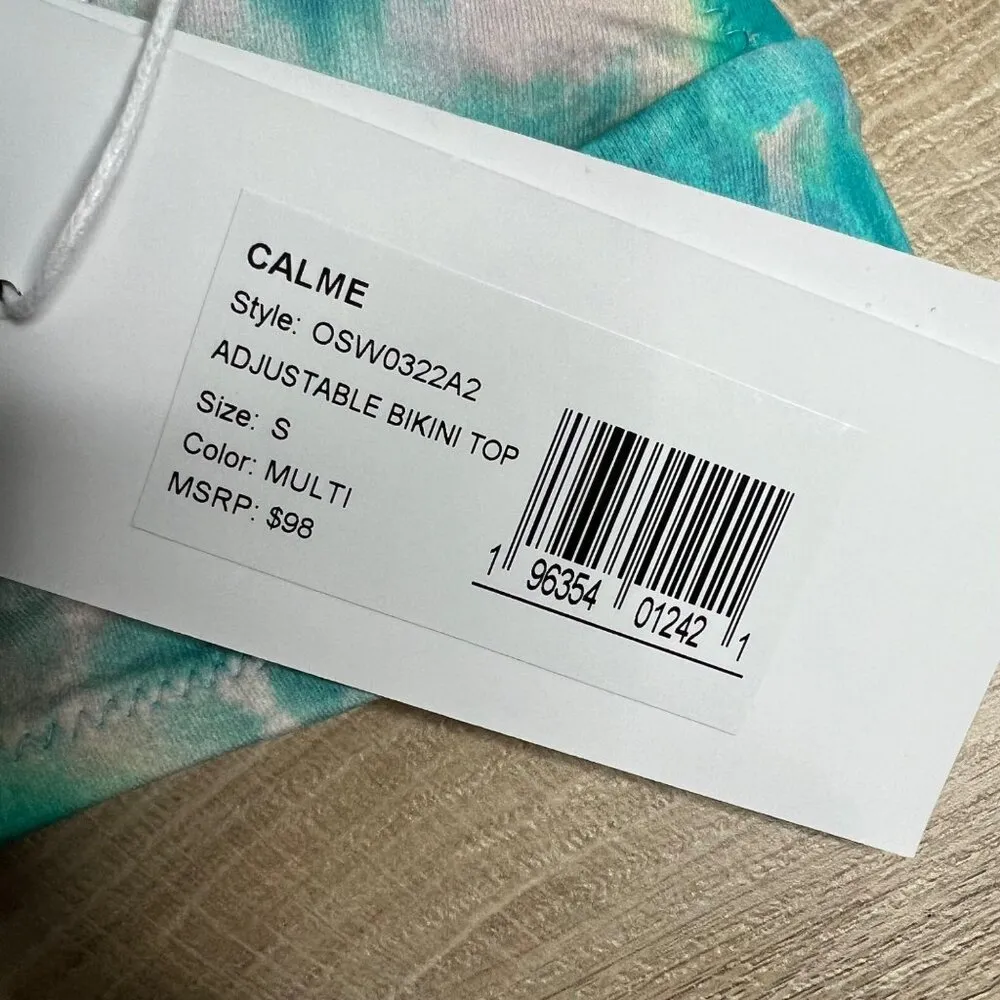 NWT Calme Johnny Was Multi Tie Dye‎ Bikini Top Adjustable Molded Cups Small - Image 5