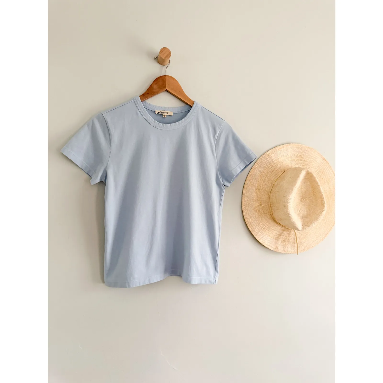 Madewell | NWT The Perfect Crewneck Tee Allday Jersey Iced Blue | Sz XXS - Image 2