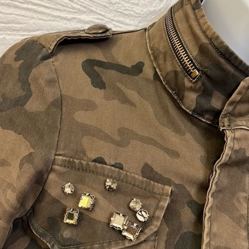 Camo Spring Jacket Diamond Style Studs size S - Image 7