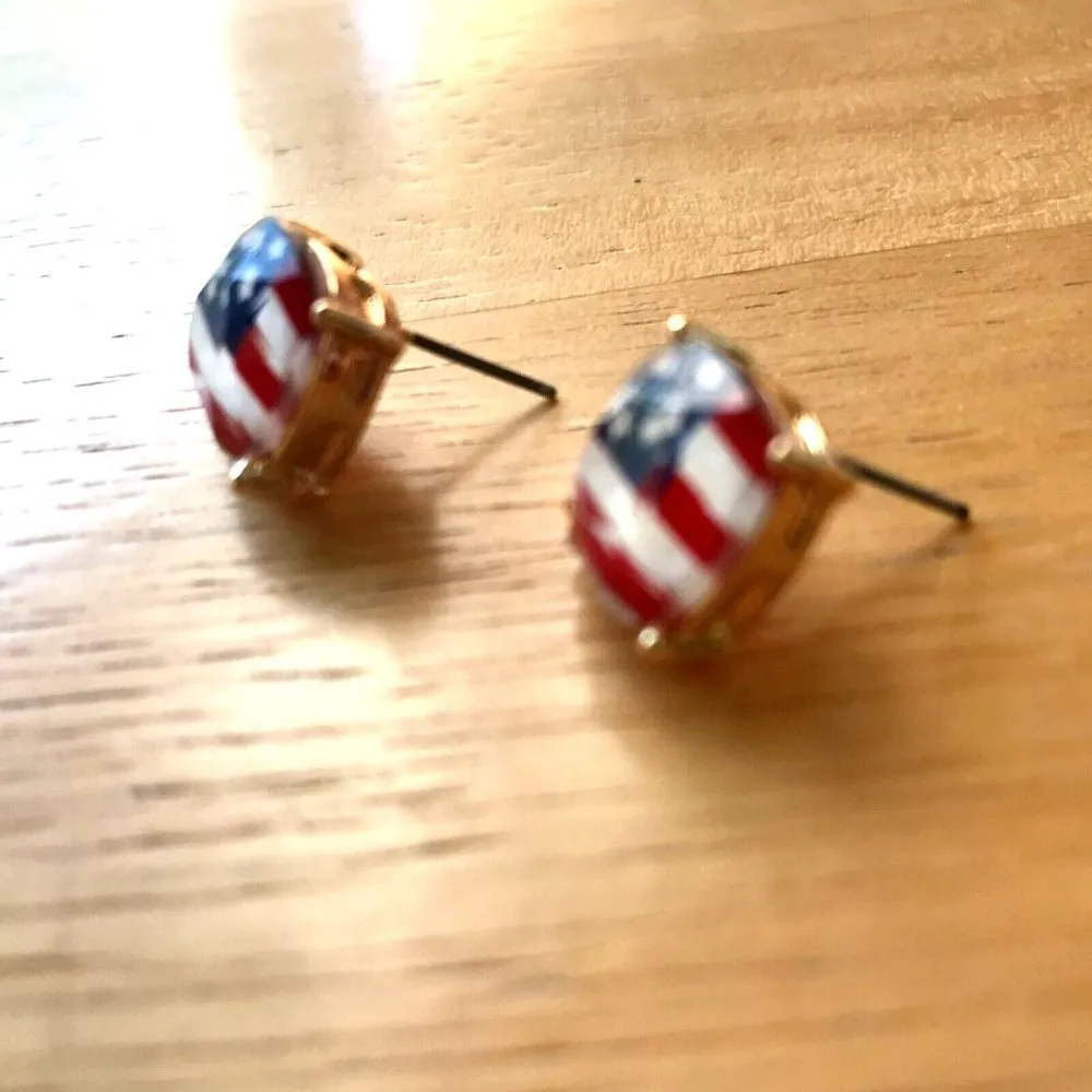 American Flag Earrings Posts Patriotic Memorial Veterans Labor Day July … - Image 5
