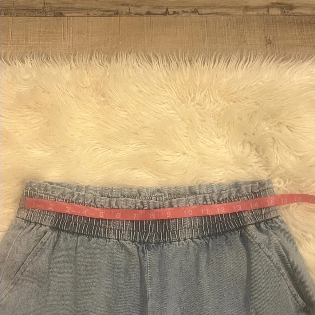 NWOT Kensie wide leg high rise cropped pull on cotton denim jeans M - Image 9