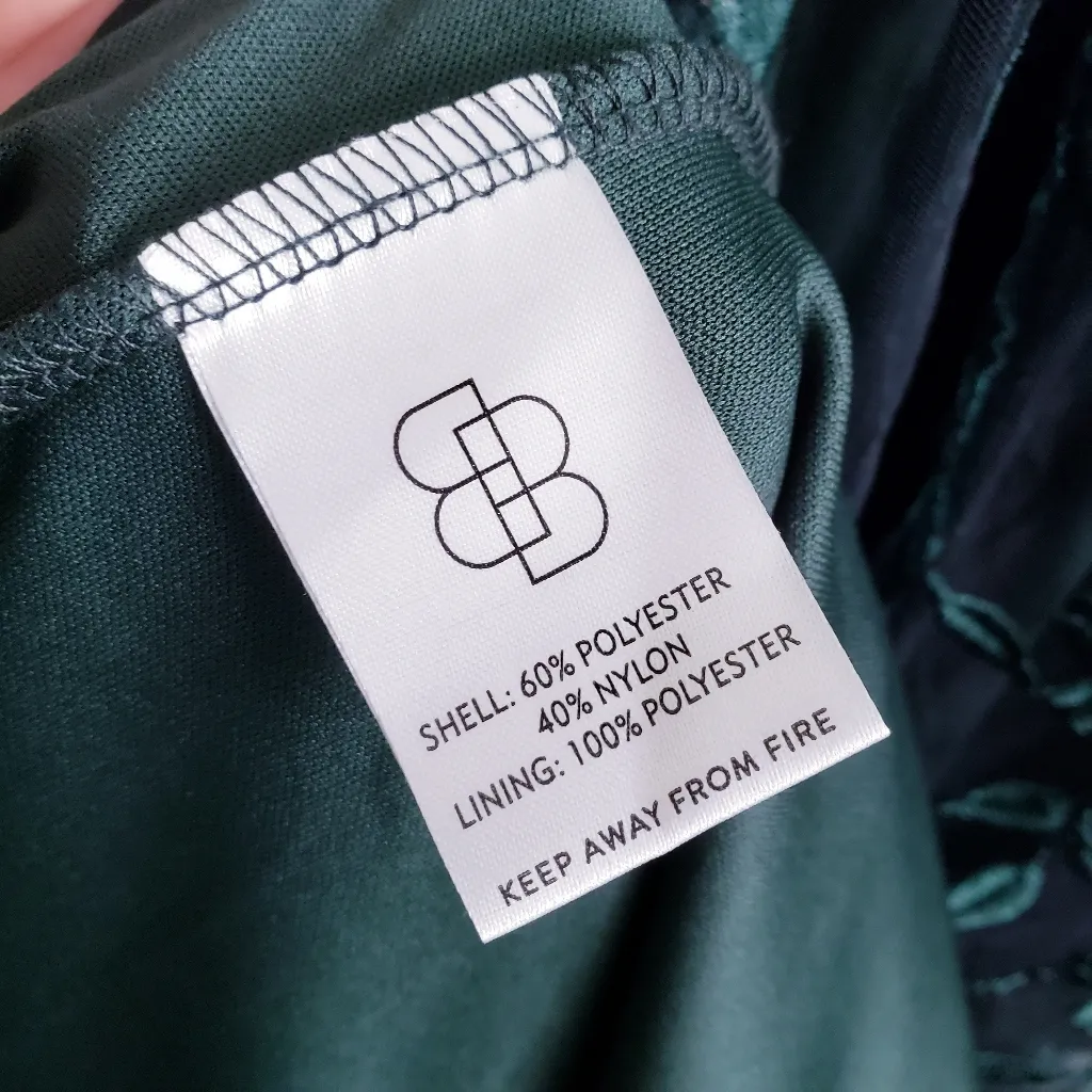 Baltic Born  Marseille Green Leaf Embossed Tulle Maxi Dress - Image 5