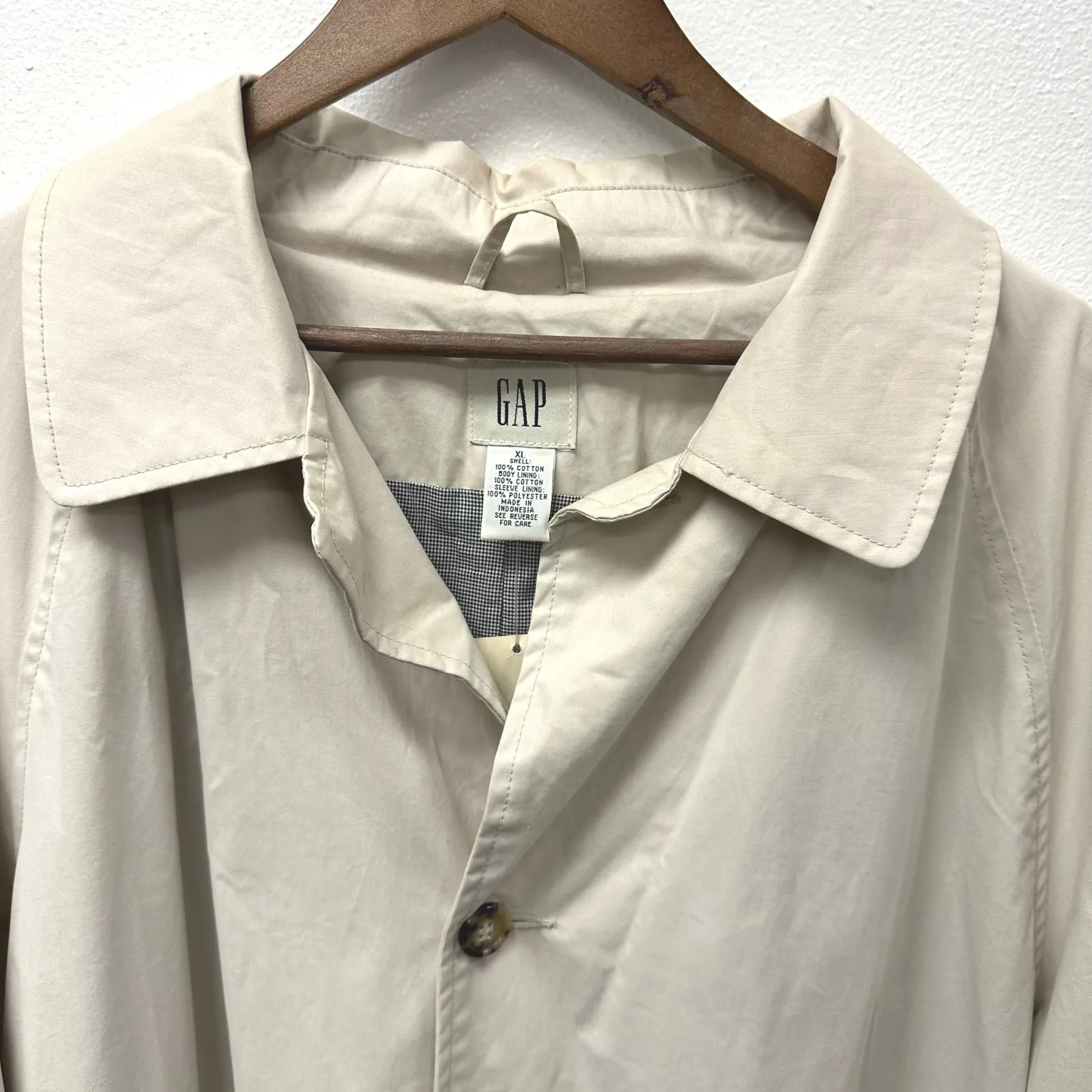 GAP Vintage Cotton Oversized Trench in Classic Khaki Size XL Dead Stock‎ - Image 3