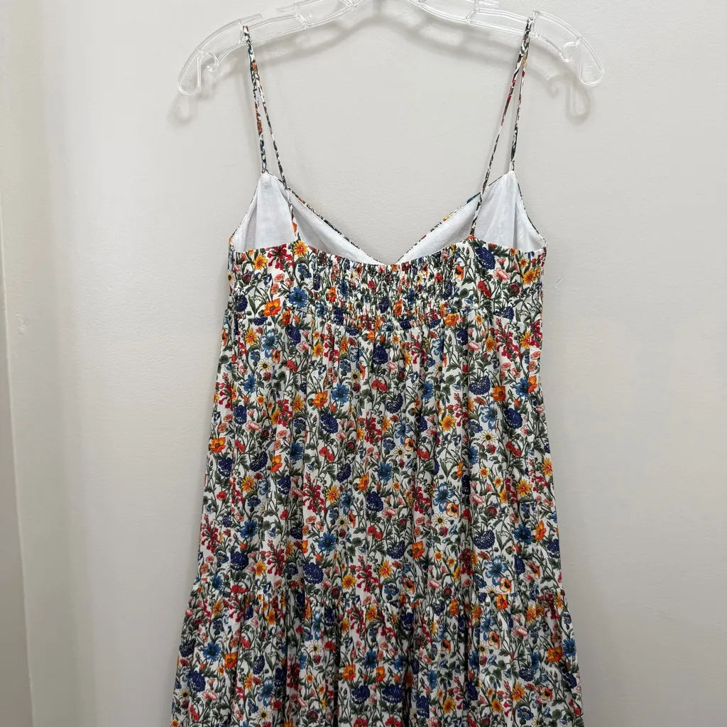 J. Crew Liberty Rachel Tie Front Midi Sun Dress Floral Multi Size 4 - Image 7