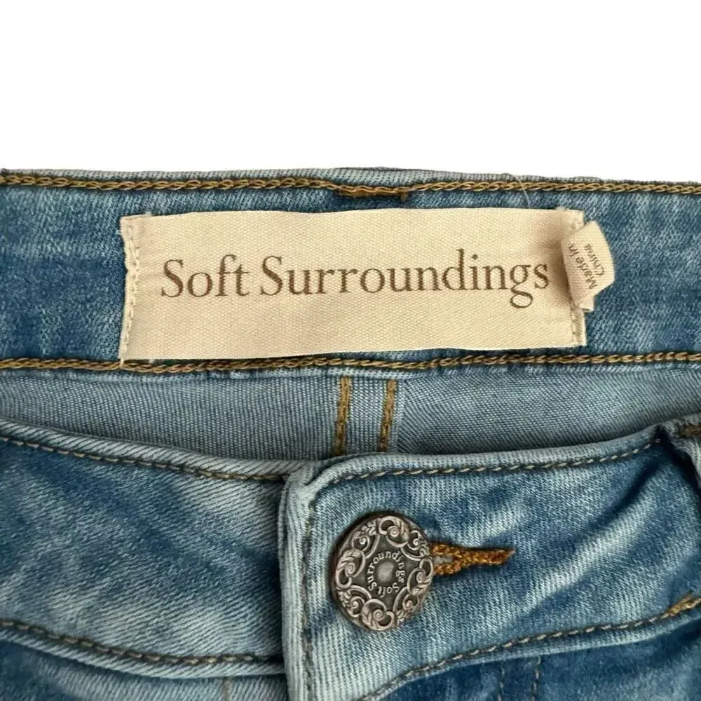 Soft Surroundings Light Blue High Rise  Skinny Cropped  Cotton Blend SZ 14 #1998 - Image 3