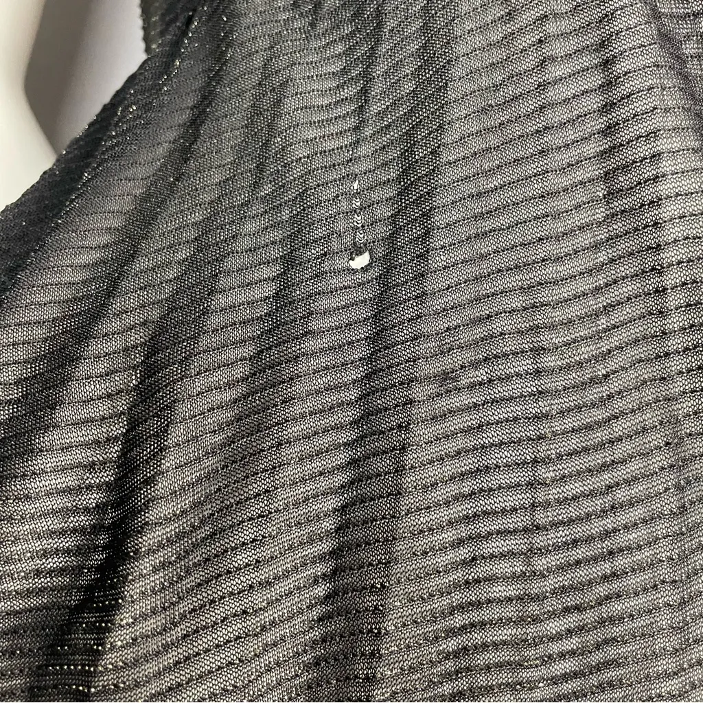 Vintage 70s Dress Metallic Gold Black Wounded Bird FLAWS Spaghetti Straps Pleats Size XS - Image 16