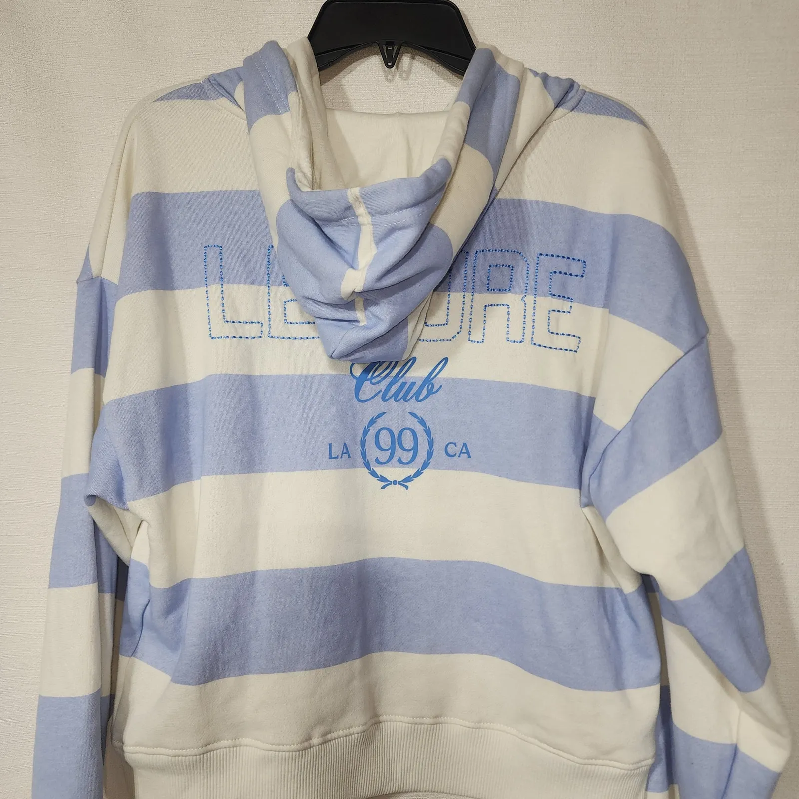Leisure club Los Angeles women's white and blue hoodie size medium - Image 9