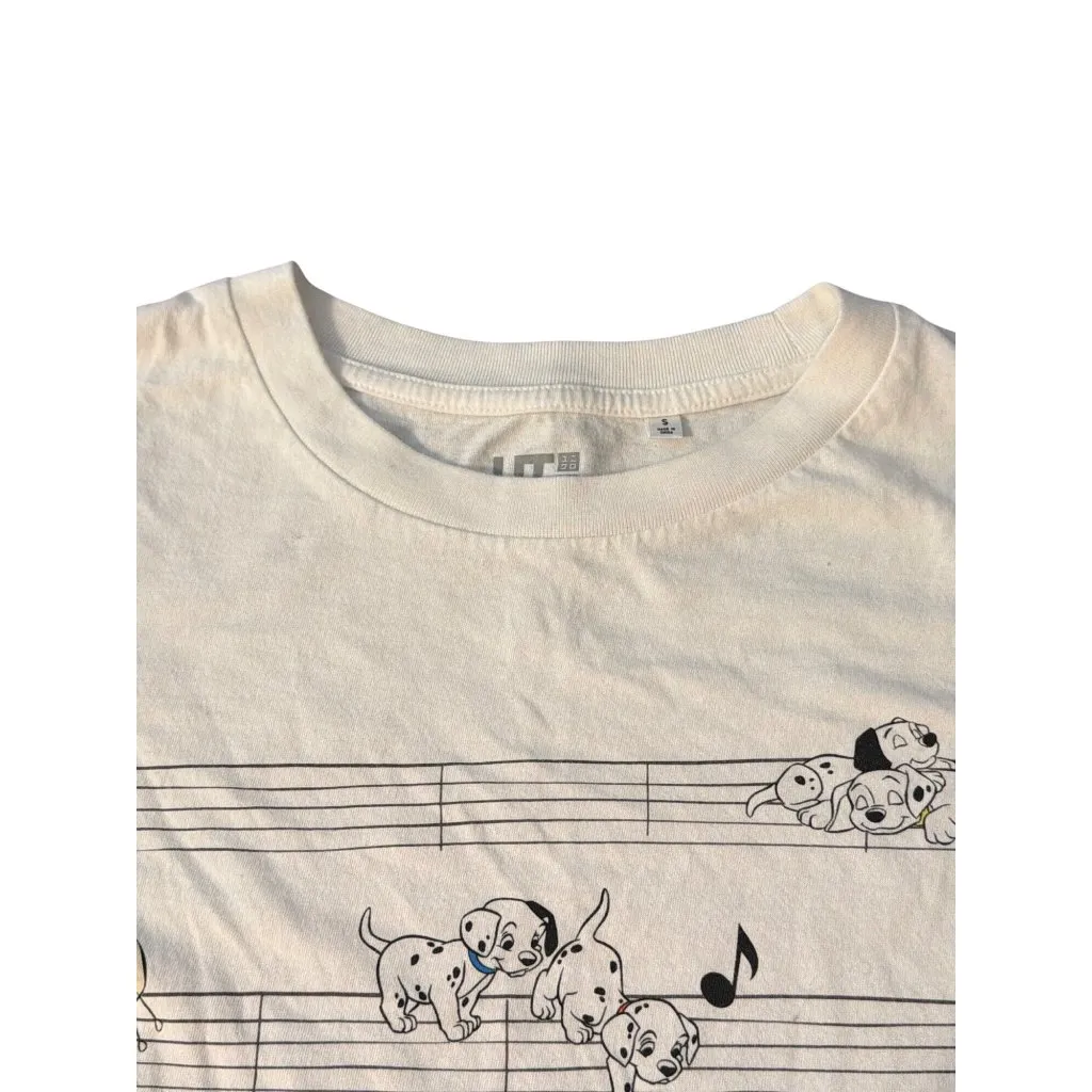 Disney Uniqlo UT Dalmatian Musical Notes Graphic T-Shirt White Short Sleeve Sz S - Image 4