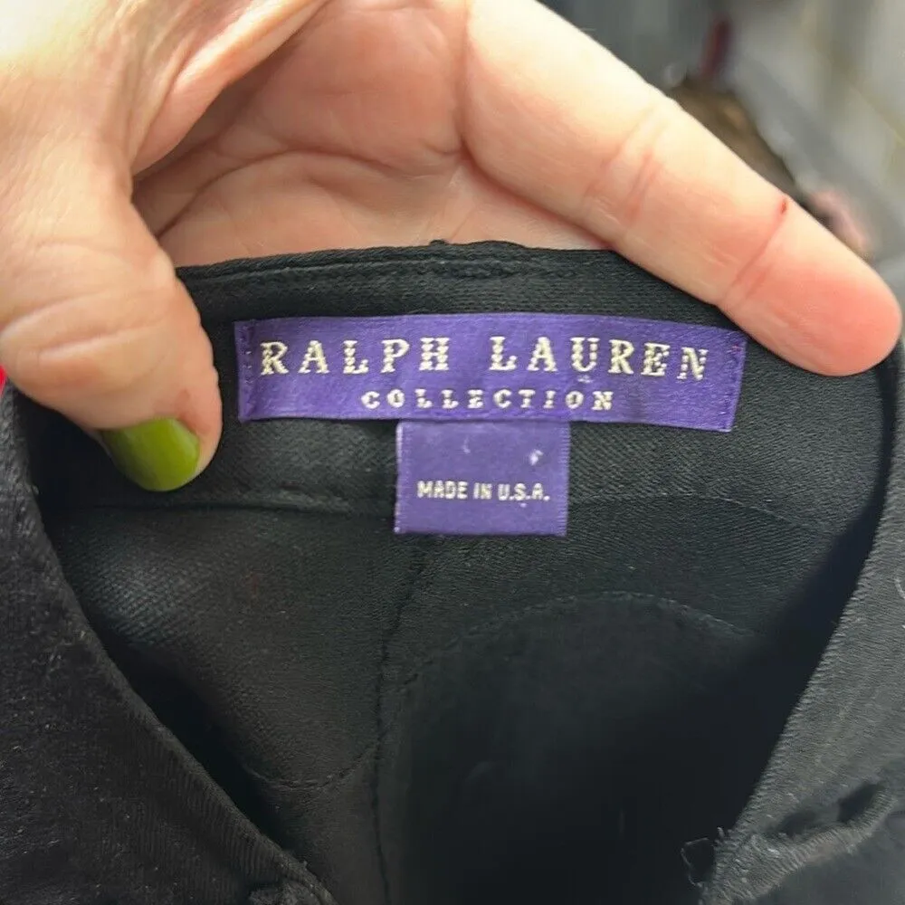 Ralph Lauren Purple Label Womens Pants‎ 8 Black Trouser Career Wool Straight - Image 2