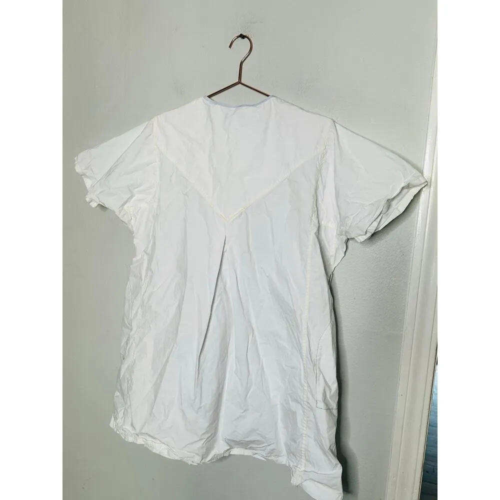 SAUNDERS COLLECTIVE White Cotton Poplin Pockets Button Up Nani Dress Size 4 - Image 4