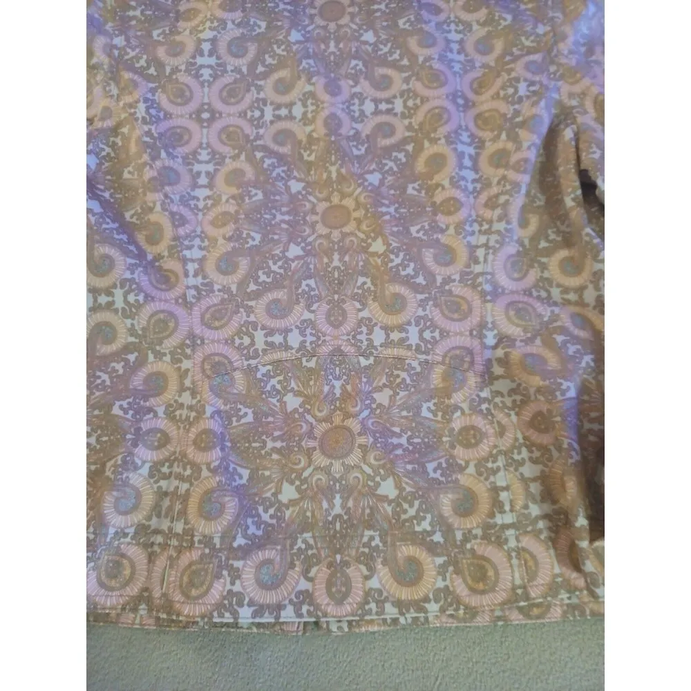 Pendleton Womens Printed Jacket Full Zip Lightweight Orange Yellow Petit… - Image 7