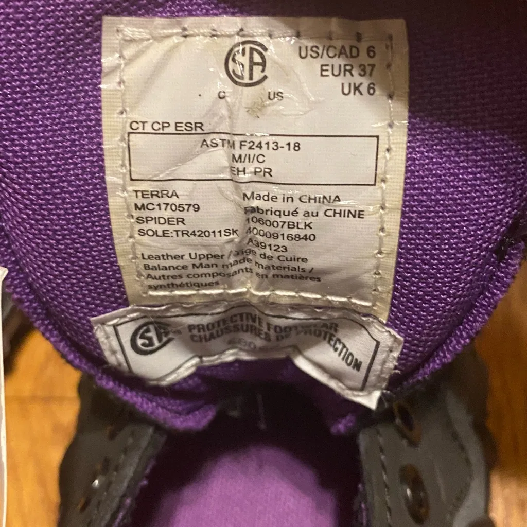 NEW‎ Women's Terra Spider Composite Toe Athletic Safety Work Shoe Size 6 Black - Image 5