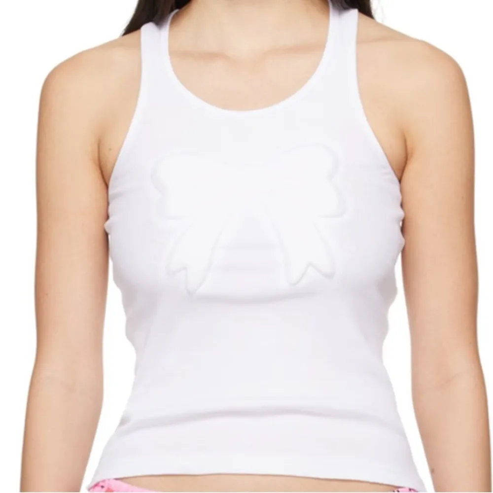 Ashley Williams white 3d bow tank top Size M - Image 2