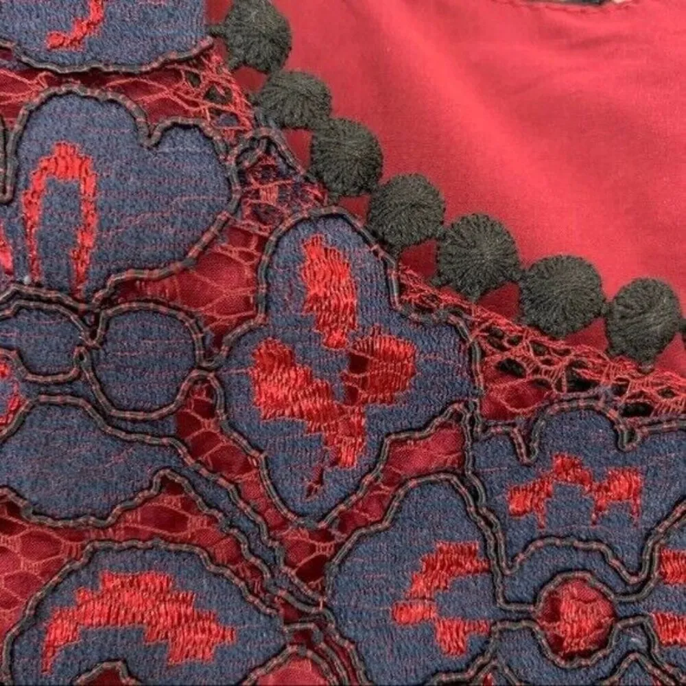 NWT Charles Henry Nordstrom Lace Sheath Dress Navy and Red size XS - Image 10