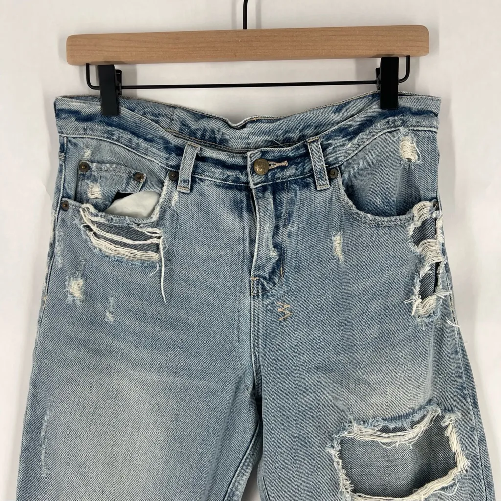 Ksubi Distressed Light Blue Denim Midnight & Dusted Boyfriend Jeans Size 26 - Image 2