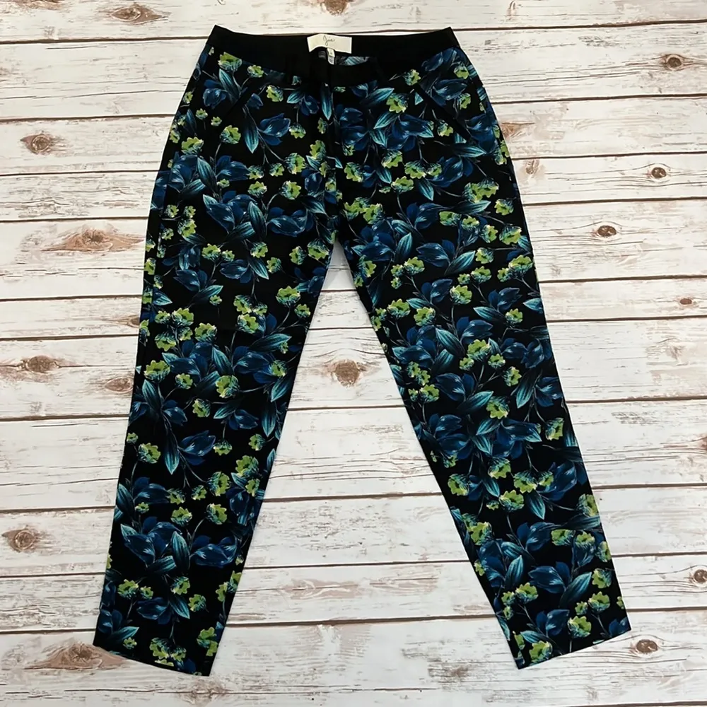 Joie Floral Print Silk and Linen Pants - Image 3