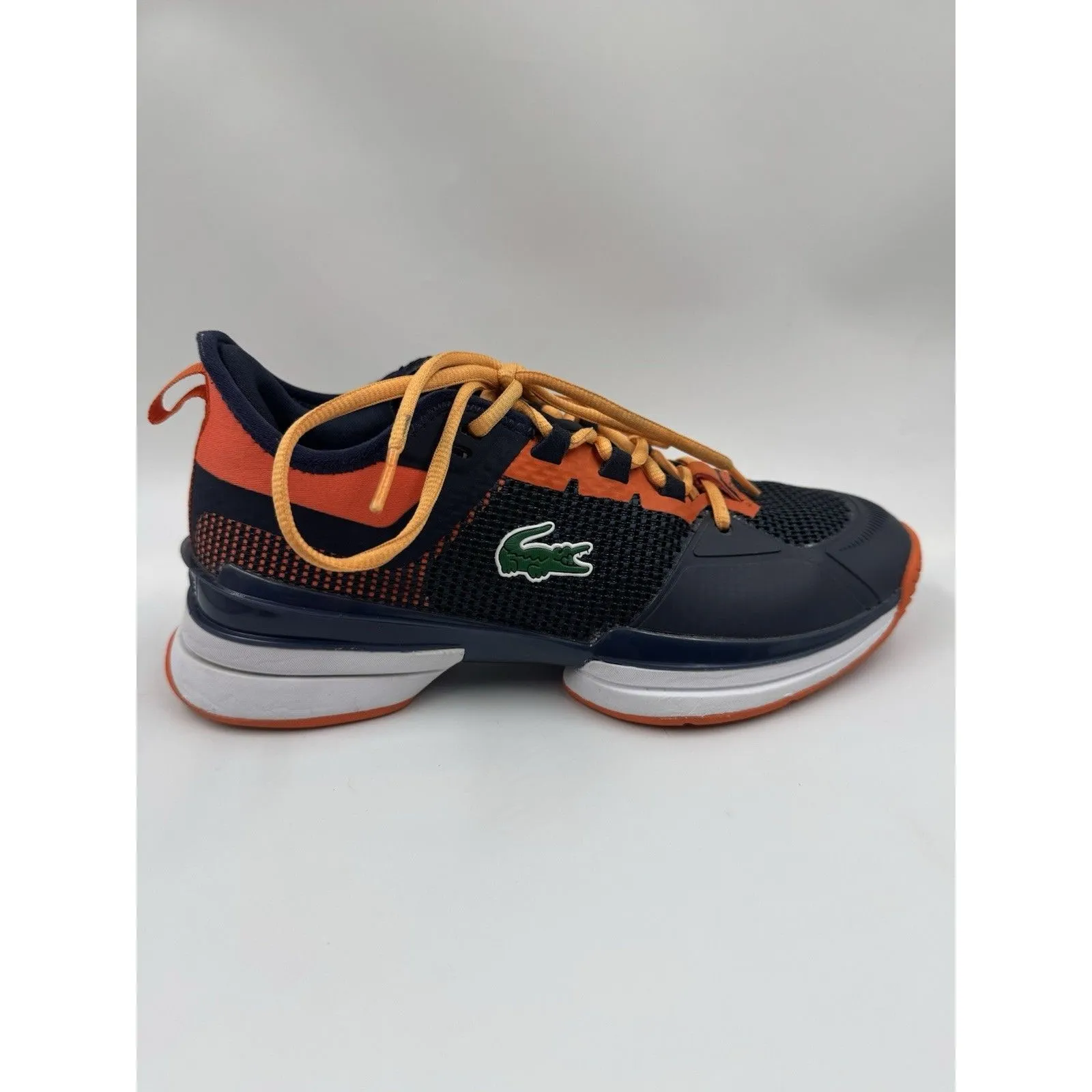 Lacoste Athletic Womens Blue Navy/Orange Sneakers Shoes Size 8 Goodyear Sole - Image 16