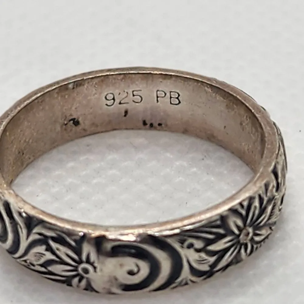 Sterling Silver Floral Ring (7.75) - Image 7