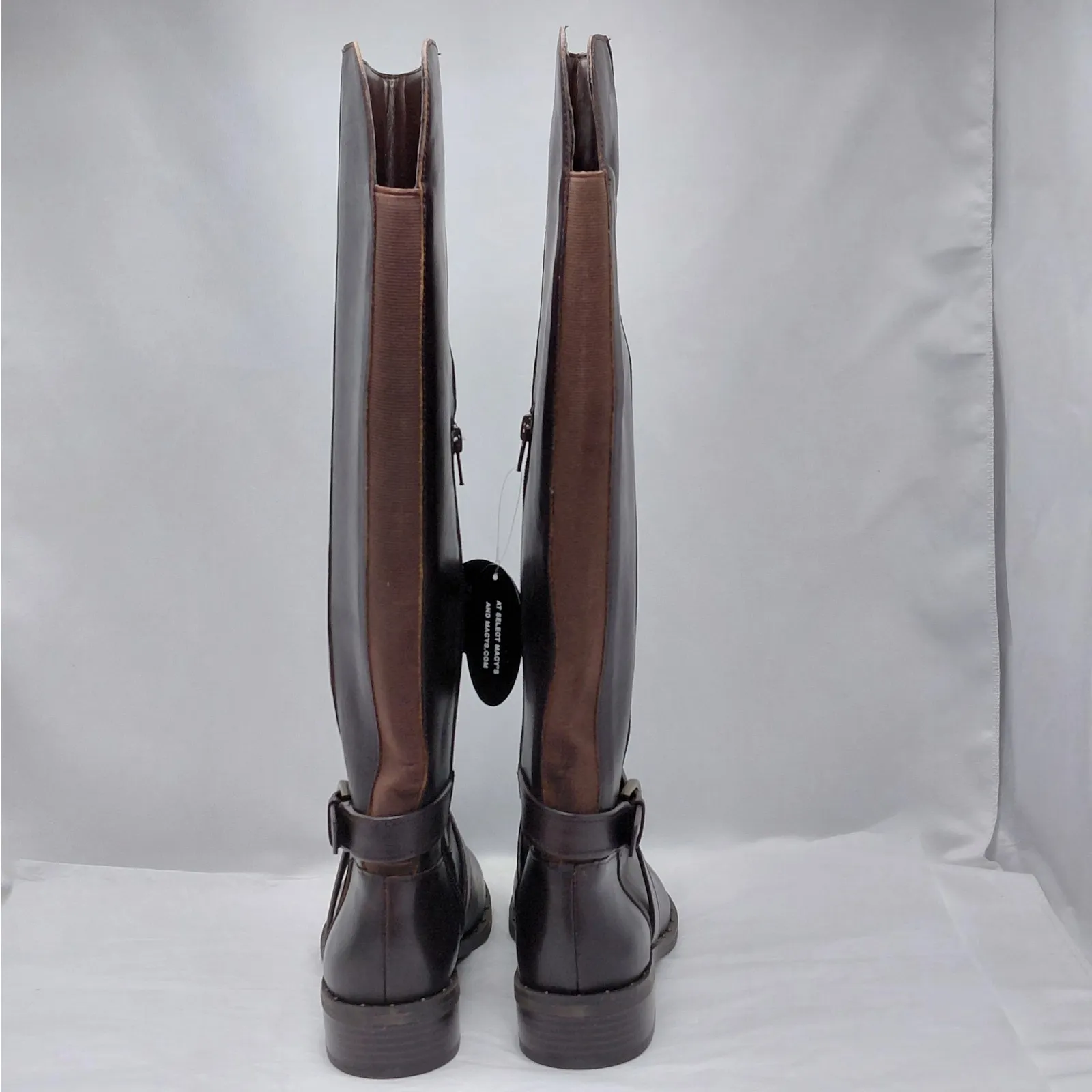 INC Fadora Brown Leather Riding Boots Womens 6M Knee High Zip Equestrian Western Size 6 - Image 8