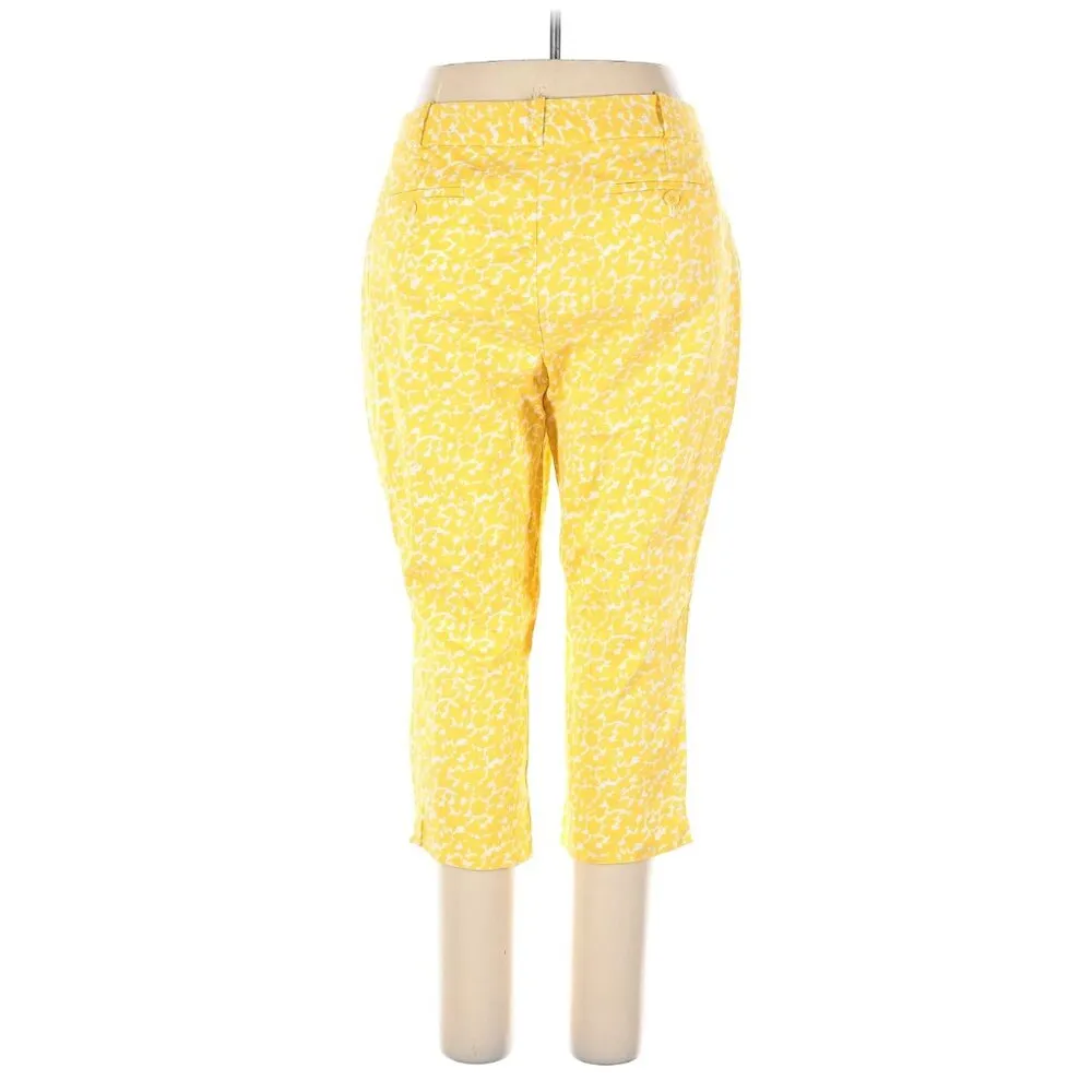 Talbots Curvy Chino Pant Yellow White Geometric 18WP - Image 2