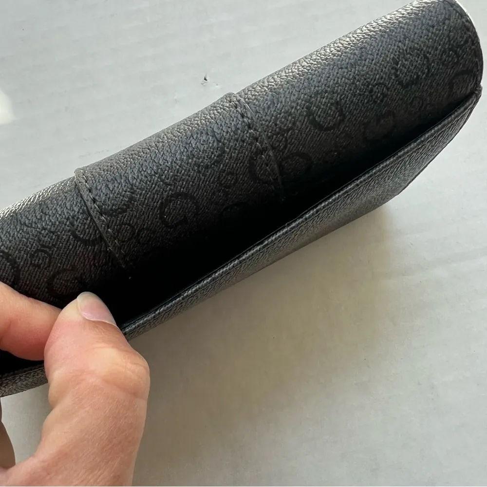 flap front multi compartment wallet black - Image 3