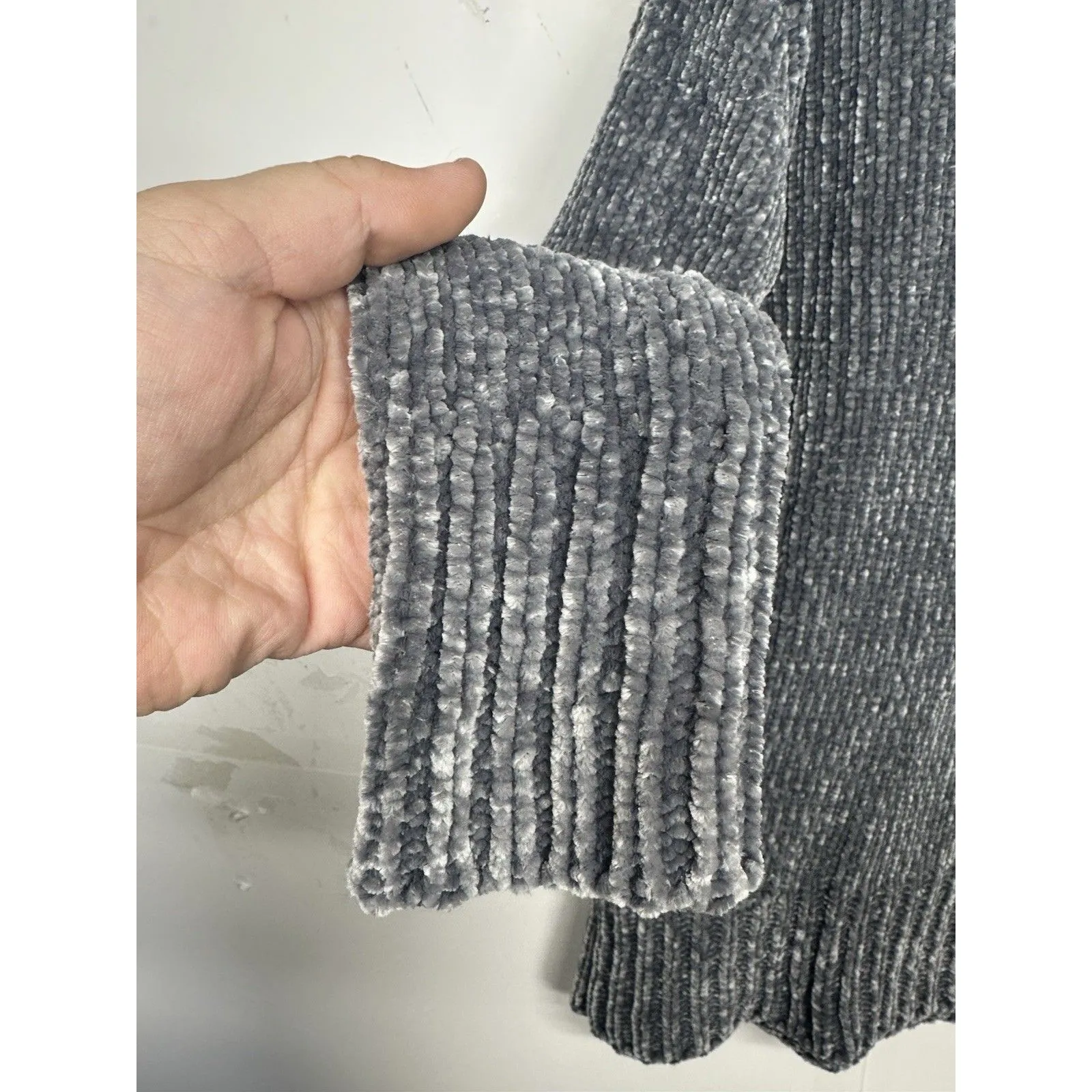 Philosophy Chenille Sweater Gray  Womens Size Large - Image 3