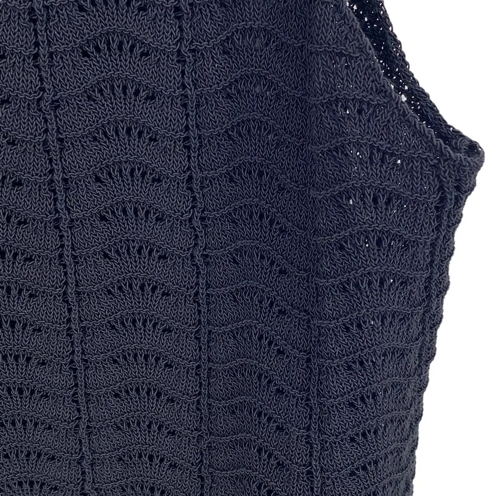 Theory ᯾ Crochet Sleeveless Knit Layer Sweater Shell ᯾ Black Semi Sheer ᯾ Medium - Image 7