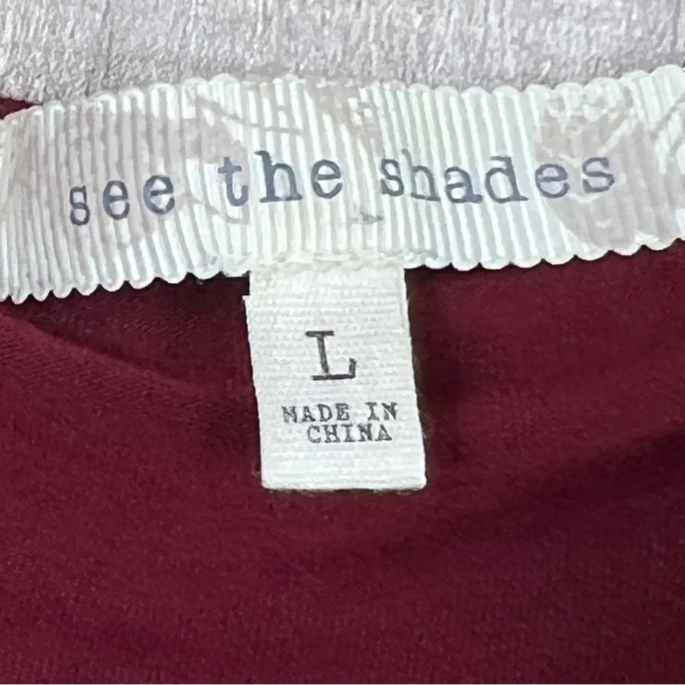 See The Shades Large Jr’s Burgundy Cropped Long Sleeve Scrunched Top Size undefined - Image 4