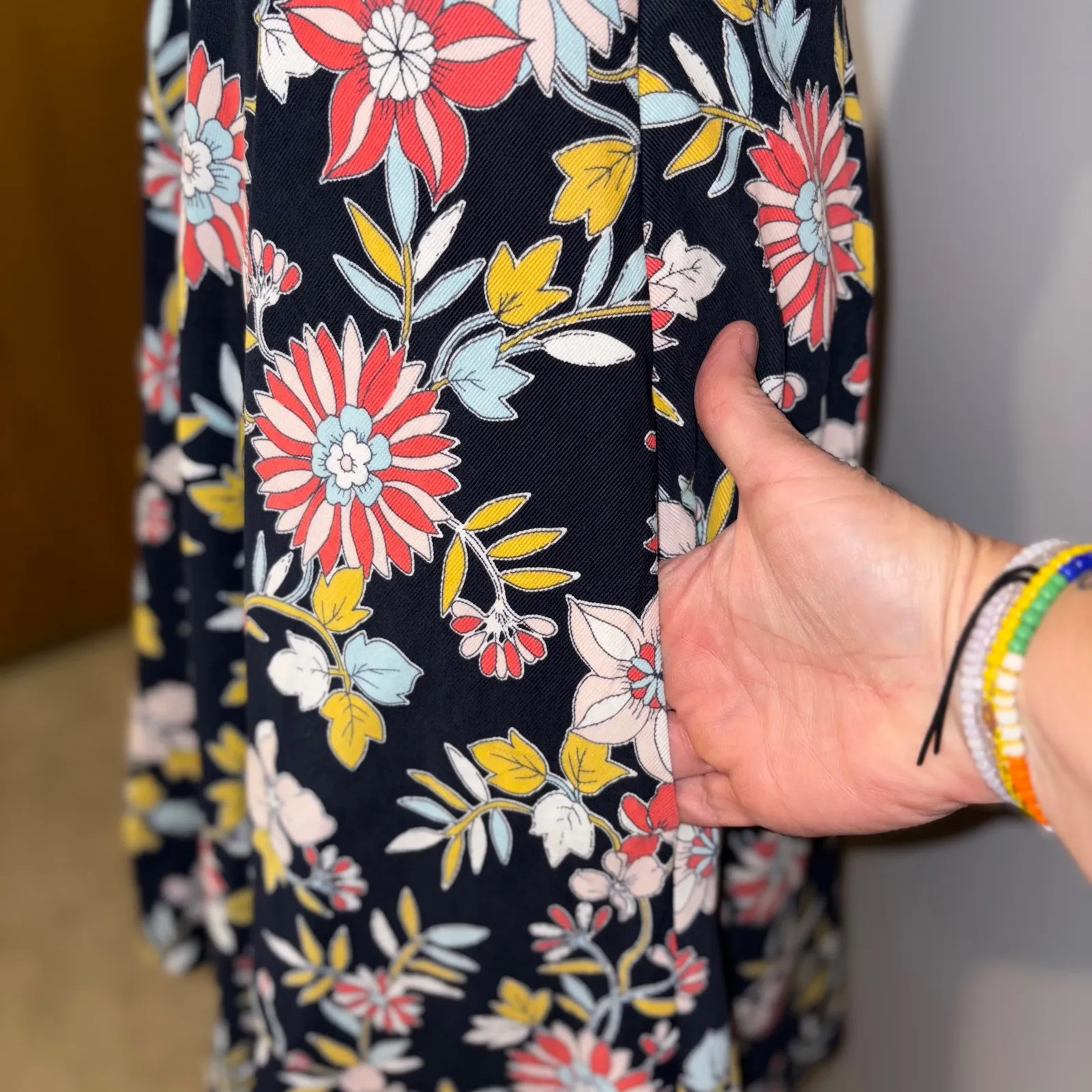 Moulinette Soeurs Anthropologie Ashbury Floral Dress Crochet Fit & Flare - Image 4