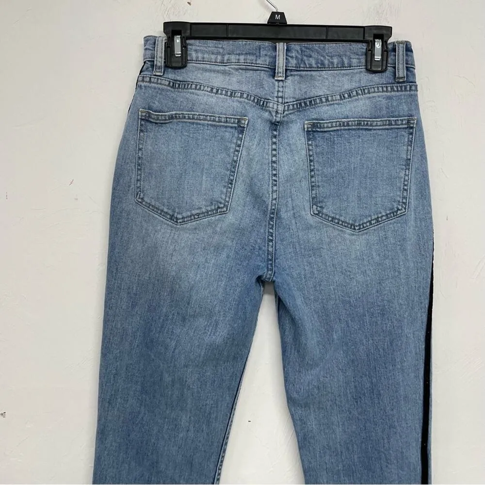 Pacsun Vintage Icon High Rose Light Wash Black Pinstripe Jeans Womens 28 Blue - Image 9