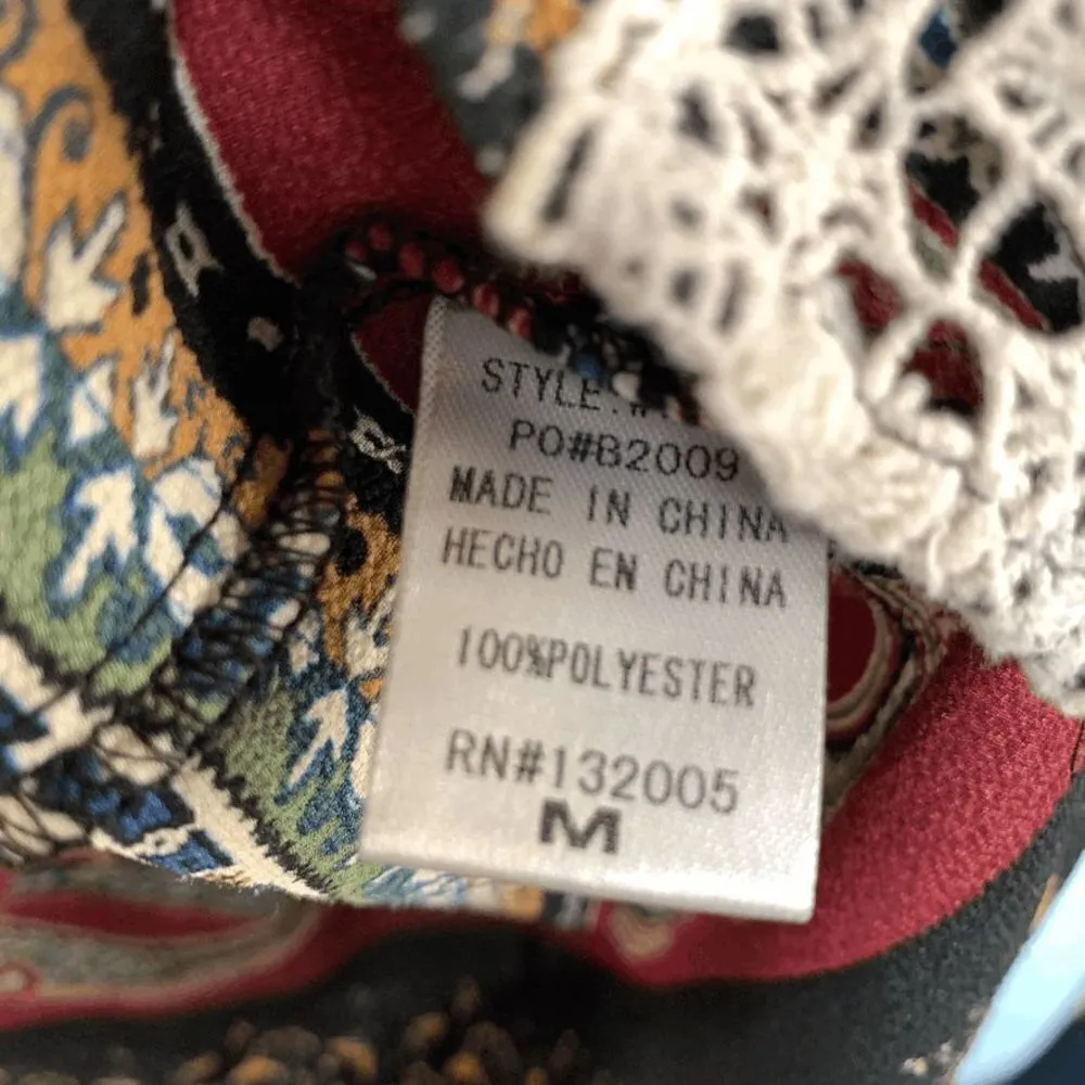 Entro Peasant Boho Blouse Size Medium - Image 4