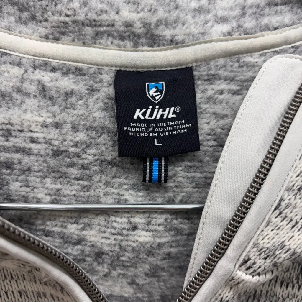 Kuhl Womens Large The Ascendyr Ash‎ Fleece Outdoor Hiking Full Zip Hooded Jacket - Image 2