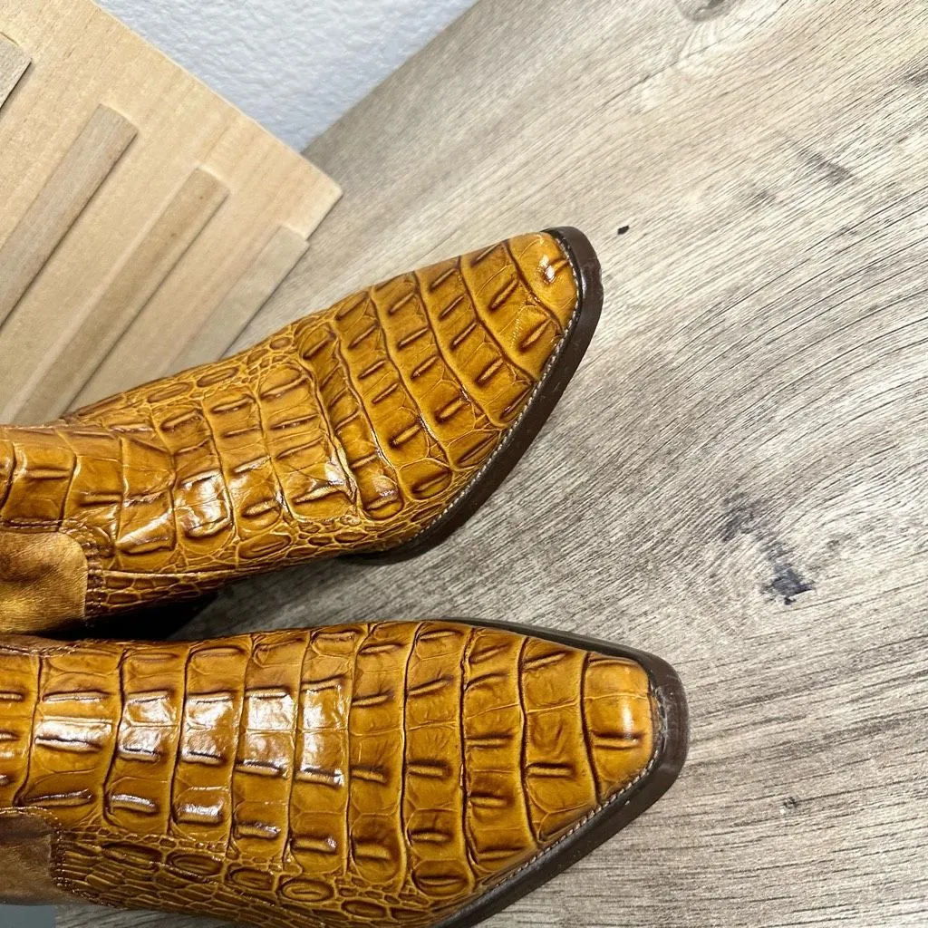 Miz Mooz Women’s 39 Faux Crocodile Western Cowgirl Boots - Image 3