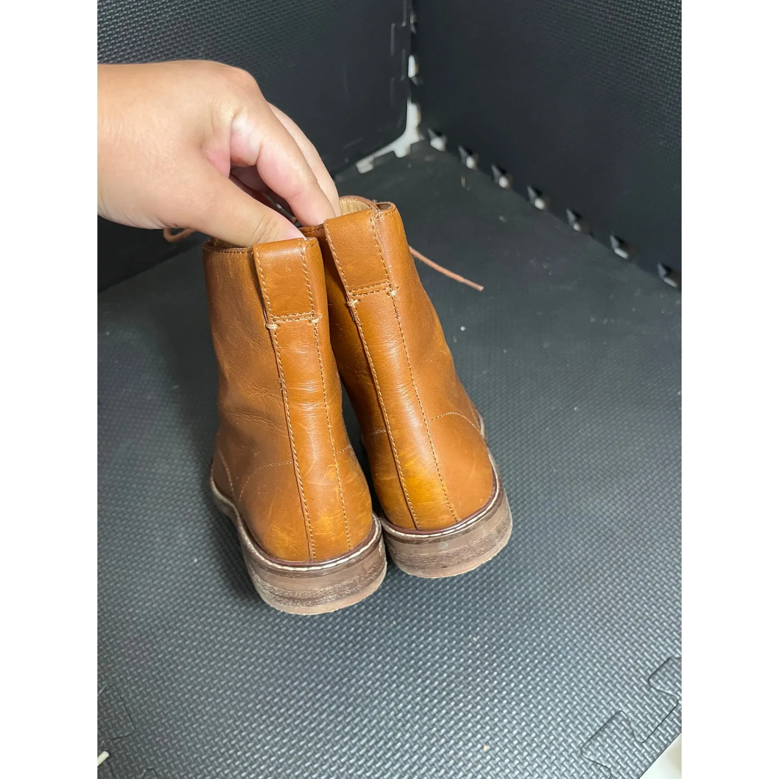 Madewell The Kellie Lace-Up Boot in Dried‎ Maple Leather Shoes Womens Size 6 - Image 2