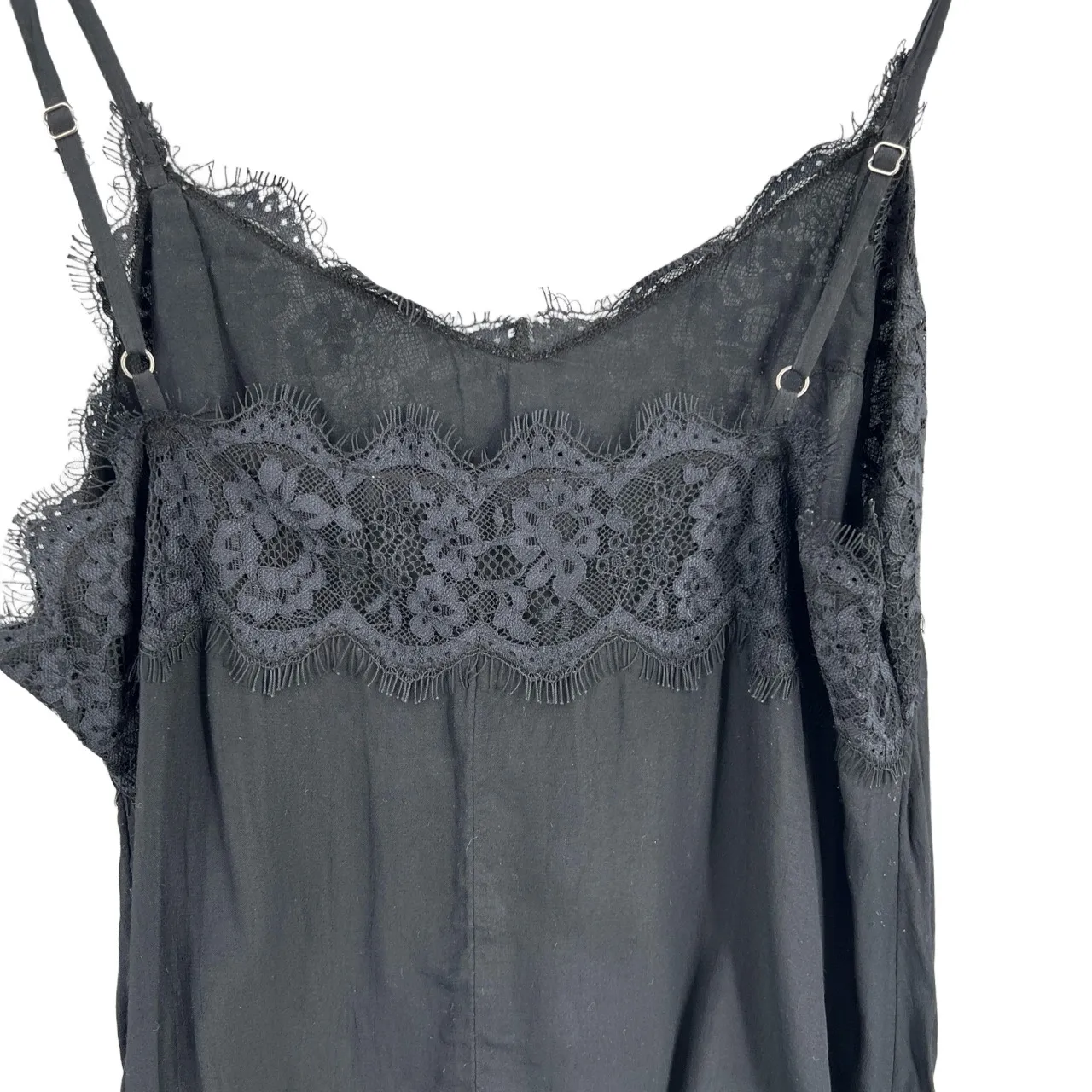 Abercrombie + Fitch Camisole Top Black Lace Trim Romantic Y2K Size Small - Image 4