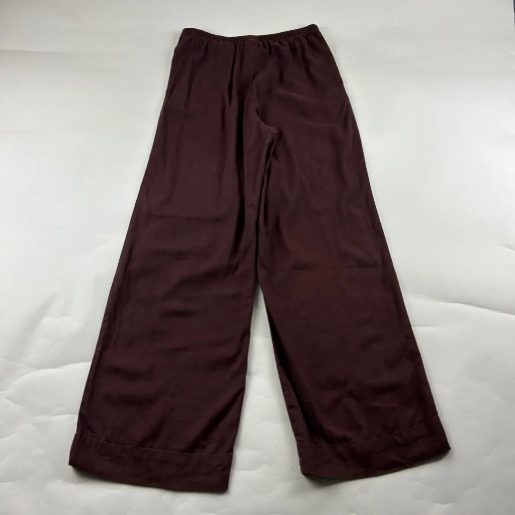 A New Day Raisin Brown Linen Blend Wide Leg Lounge Pant S - Image 7