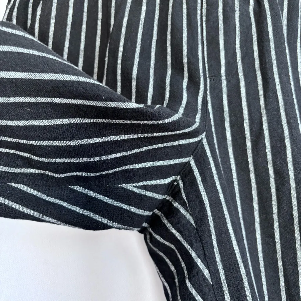 Sonoma black and white striped wide leg pants with elastic waist Size M - Image 5