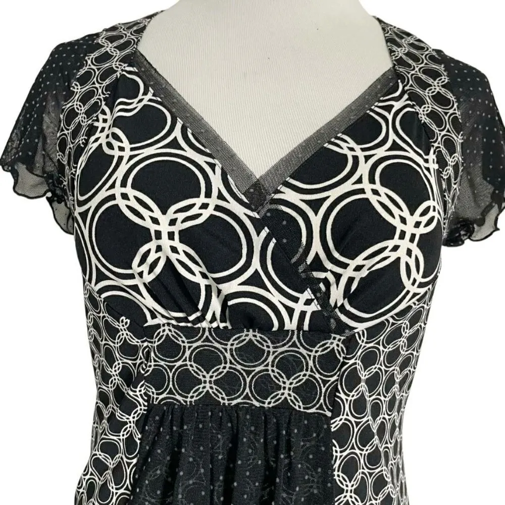 ANAC Small Top Blouse Korea Abstract Art to Wear - Image 2