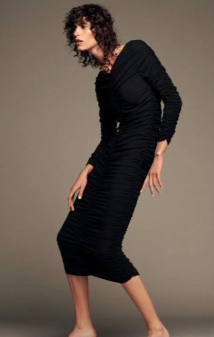 Black Limited Edition Draped Midi Dress - $55 (63% Off Retail) New With  Tags - From Lexi