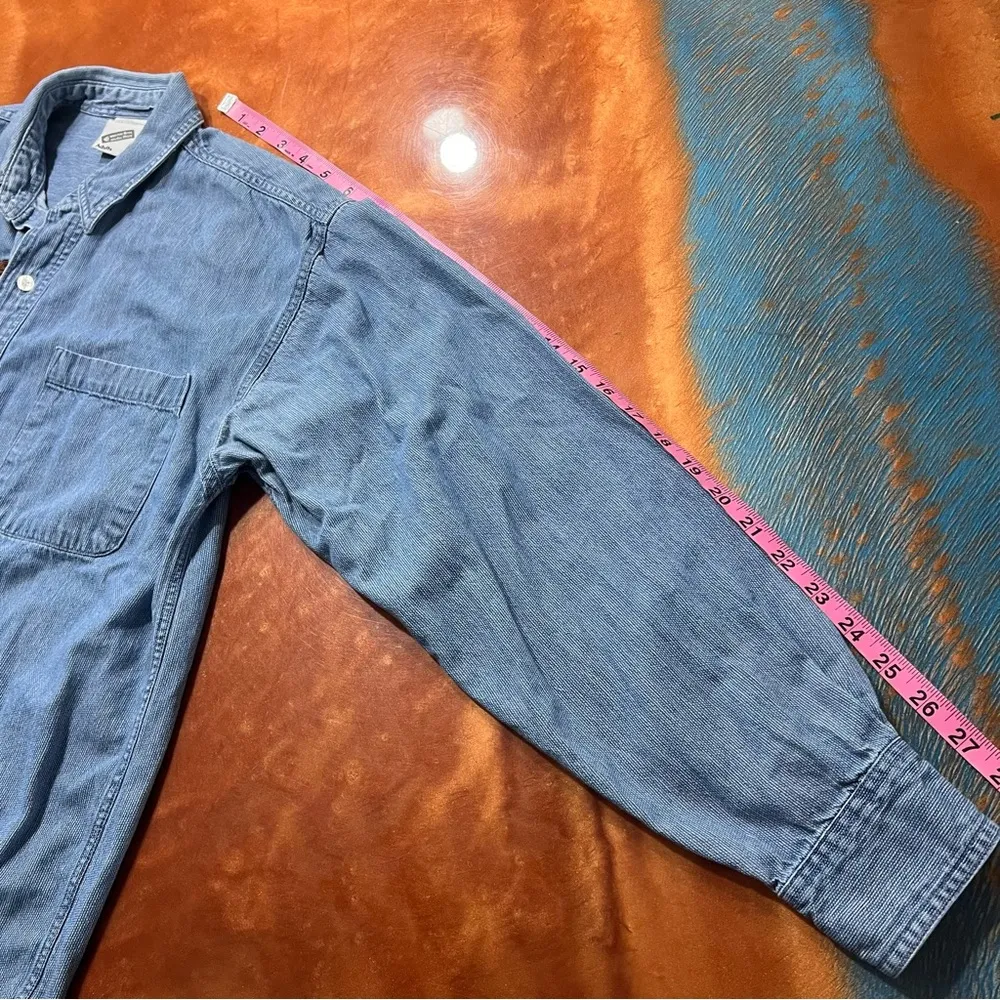 VTG 90s Warner Bros Looney Tunes Denim Embroidered button up shirt small Blue - Image 13