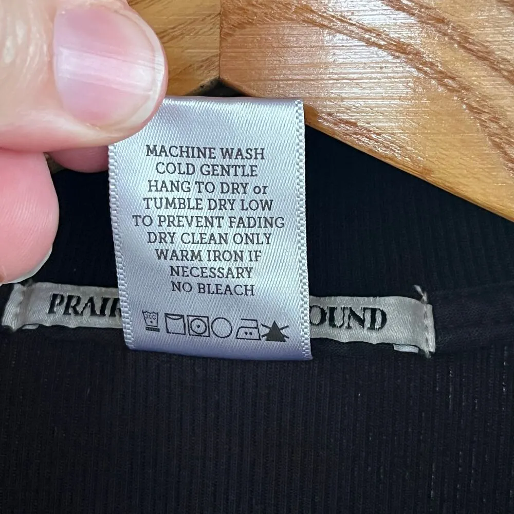 Prairie Underground Women's Black Long Sleeve Button Front Top Size L Size L - Image 7