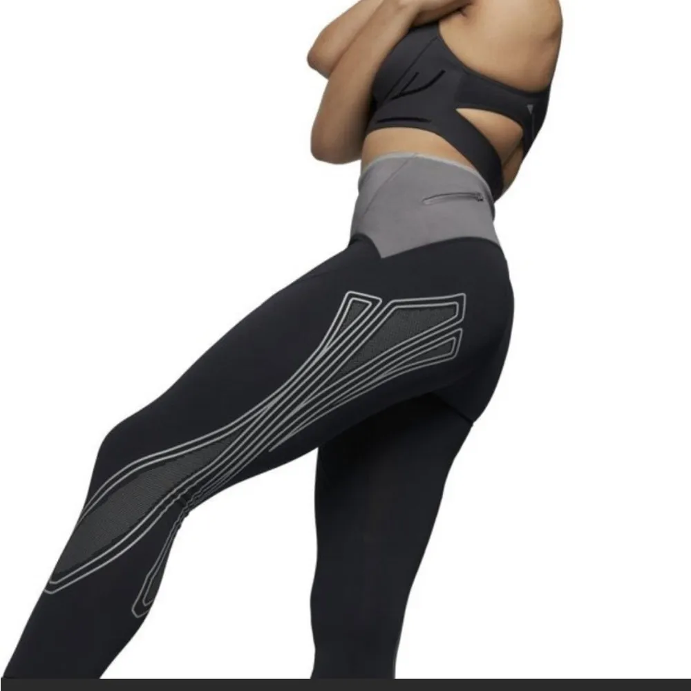 Adidas Stella McCartney TruePace TI Running Tights Leggings Black Gray NEW - Image 2