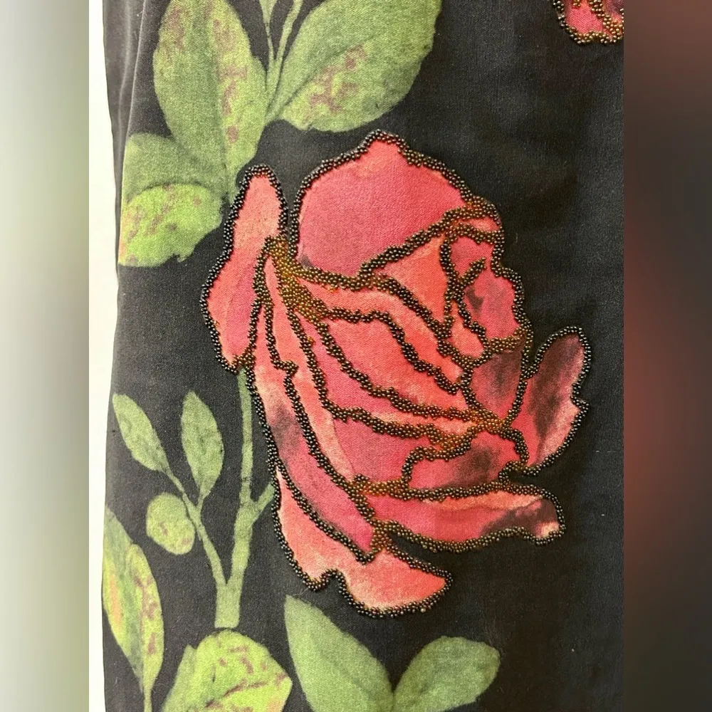 Trixxi Beaded Strapless Column Dress with Rose Design Size 9 - Image 6