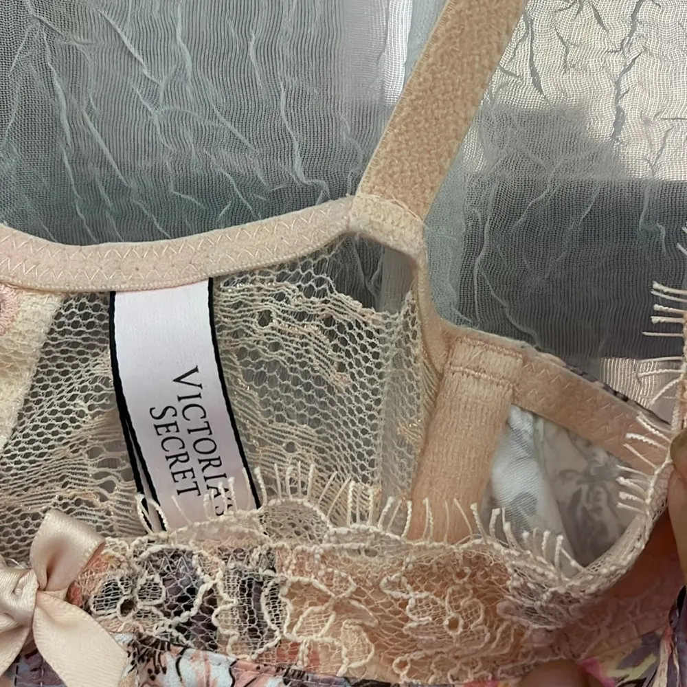 VICTORIAS SECRET WICKED SATIN BALCONETTE SLIP DRESS FLORAL LACE - Image 7